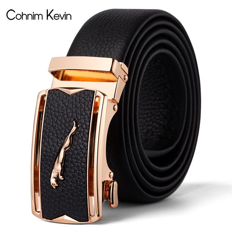 Curea din piele pentru bărbați Mary, cu cataramă automată, primul strat din piele de vacă