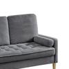 2-Seater Corduroy Loveseat Sofa, Scandinavian Style Fabric Couch with Padded Cushions, Compact Sofa for Living Room, Apartment or Bedroom