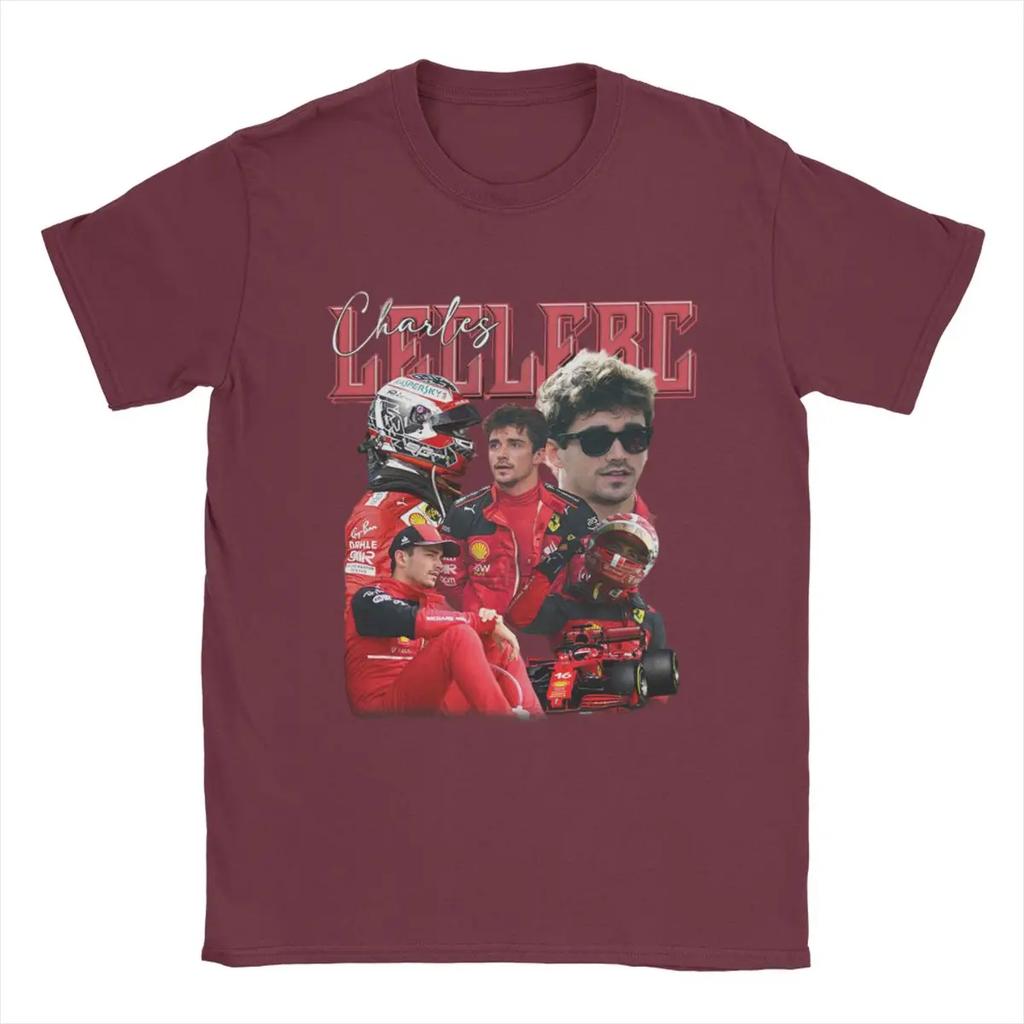Summer WoCharles Leclerc Bootleg Racing Shirt Apparel Racer 100% Cotton T-shirt Clothing Novelty Tee Shirt