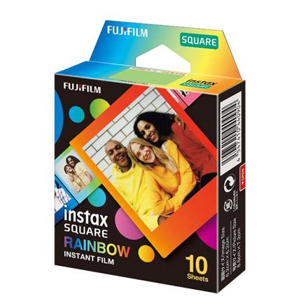Fujifilm | Instax Square Rainbow (10) Instant Film | 72 X 86 Mm | Image Area 2.4 X 2.4"; Print Size 3.4 X 2.8" | Quantity 10