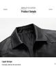 Men's Thickened Fleece-Lined Motorcycle Leather Jacket – Plus Size Lapel Design for Spring & Autumn