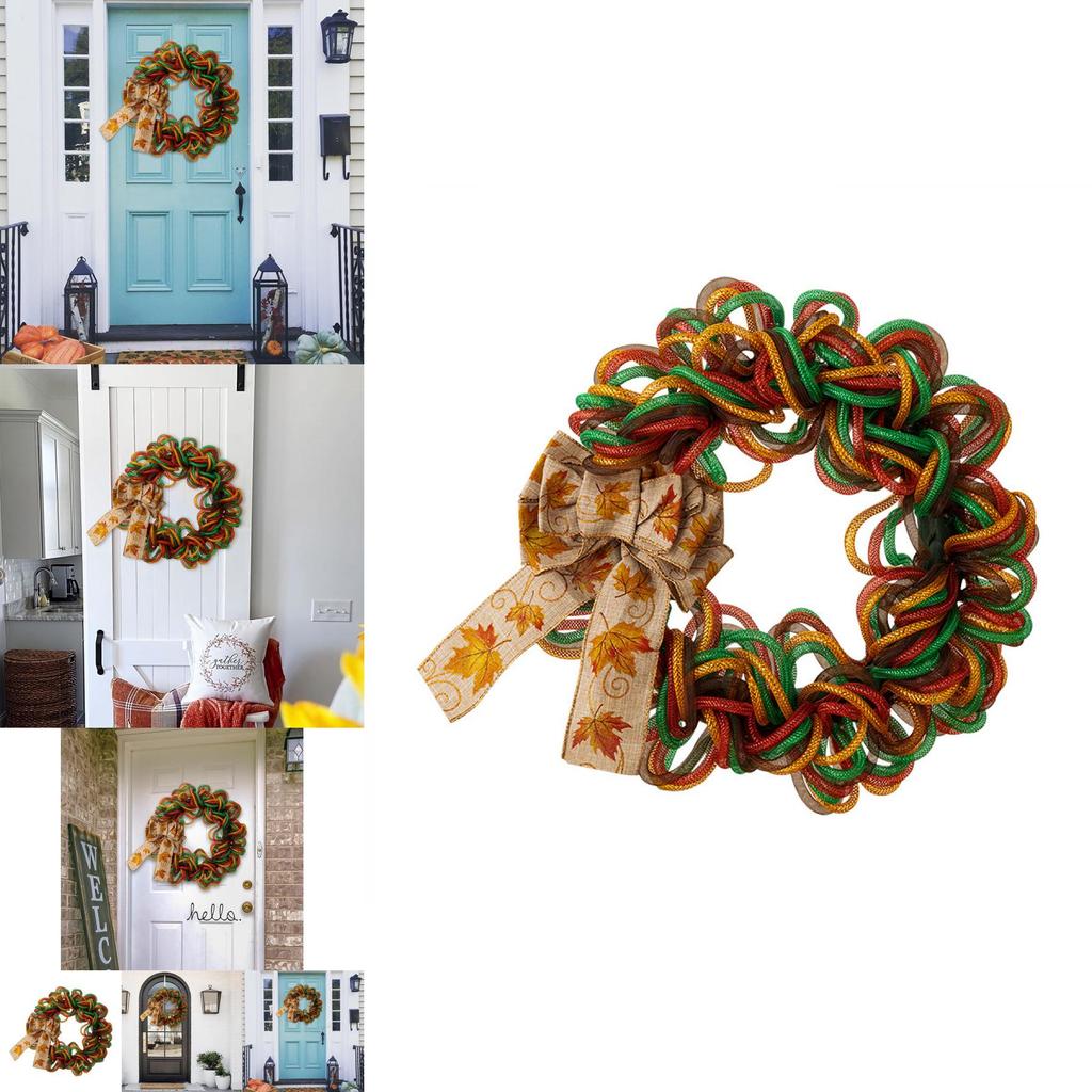 Lebhafter Thanksgiving Ahornblatt Schleifendekor Kranz für Heim- und Türdekoration