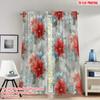 2pcs 2D Flat Printing Fashionable Christmas Curtains Christmas Poinsettia Snowflakes Floral Digital Printed Polyester Drapes
