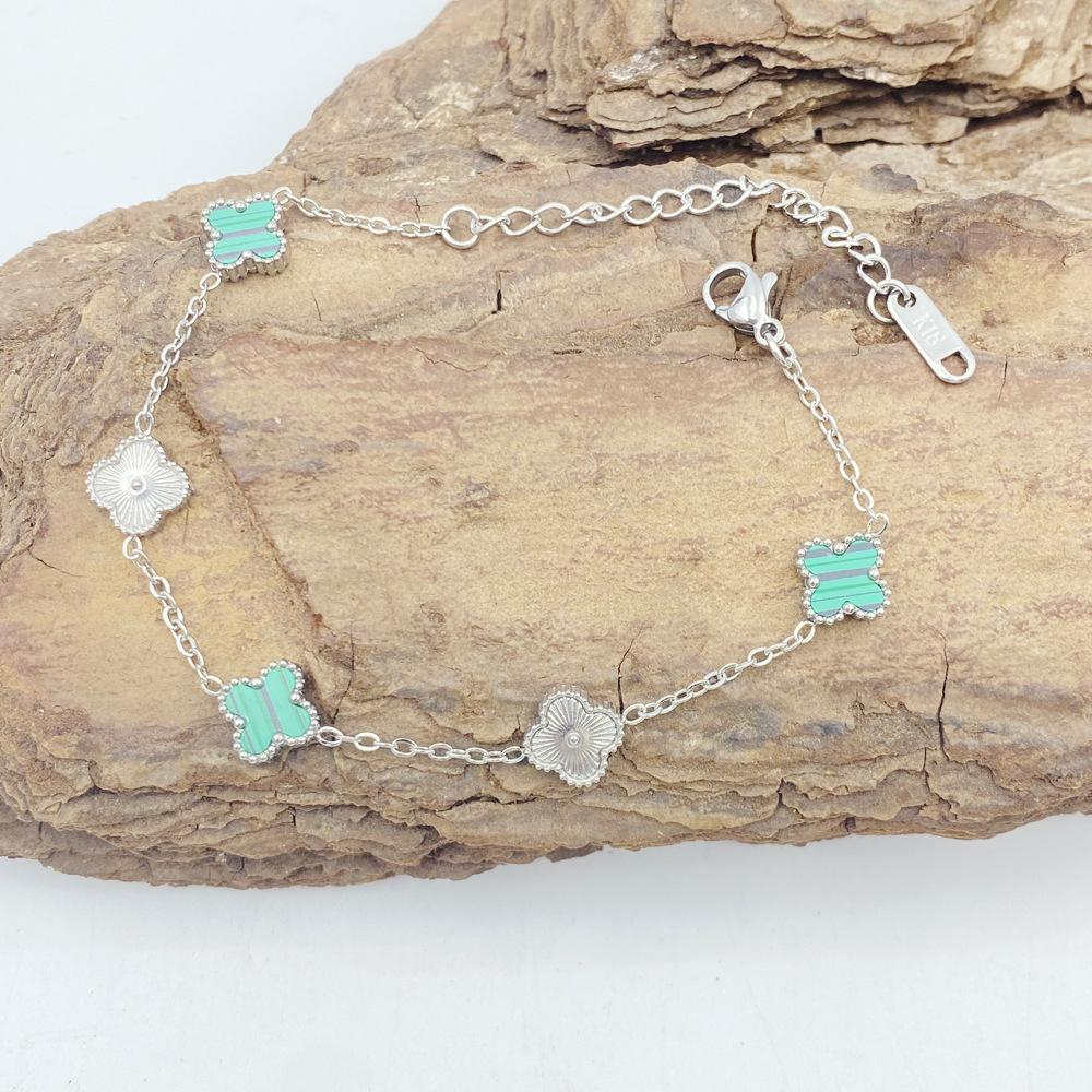 9MM Four Leaf Flower Bracelet Titanium Steel Bracelet No Color Loss Ladies Fashion Four Leaf Clover Bracelet