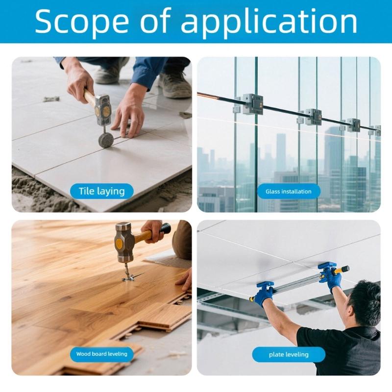 Strong Vacuum Suction Tile Leveler With Rubber Cup For Wall Installation Aluminum Alloy Construction Sturdy Fall Resistant