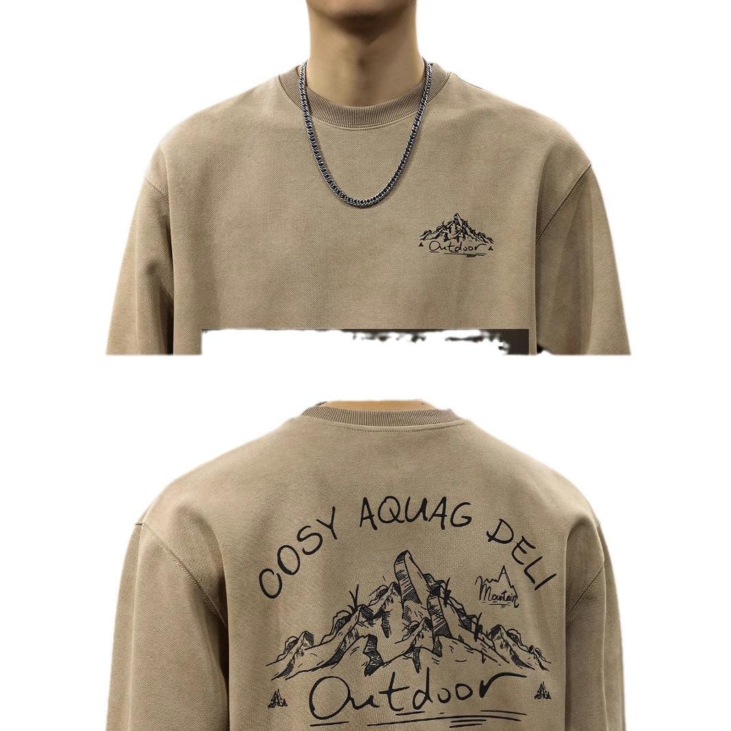 Осенний модный брендовый мужской свитер с принтом в гору — фото 6