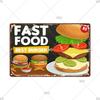 Panneau en étain pour hamburgers, frites, HotDogs, FastFood, Plaque métallique rétro Vintage, affiche en métal, Pizza BBQ pour décoration murale de cuisine