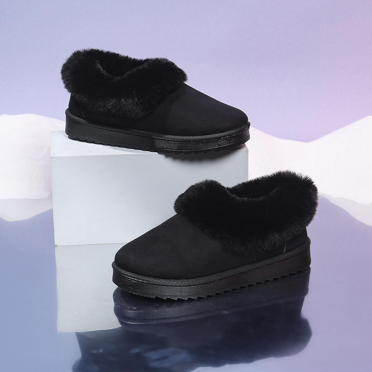 

Женские Удобные Модные Стопроцентные Хлопковые Ботинки Снежные Сапоги--Плюшевая Подкладка Теплые Поддержка Свода Стопы Стремя Одна Нога Повседневные Домашние Уличные Ботинки 44 чёрный