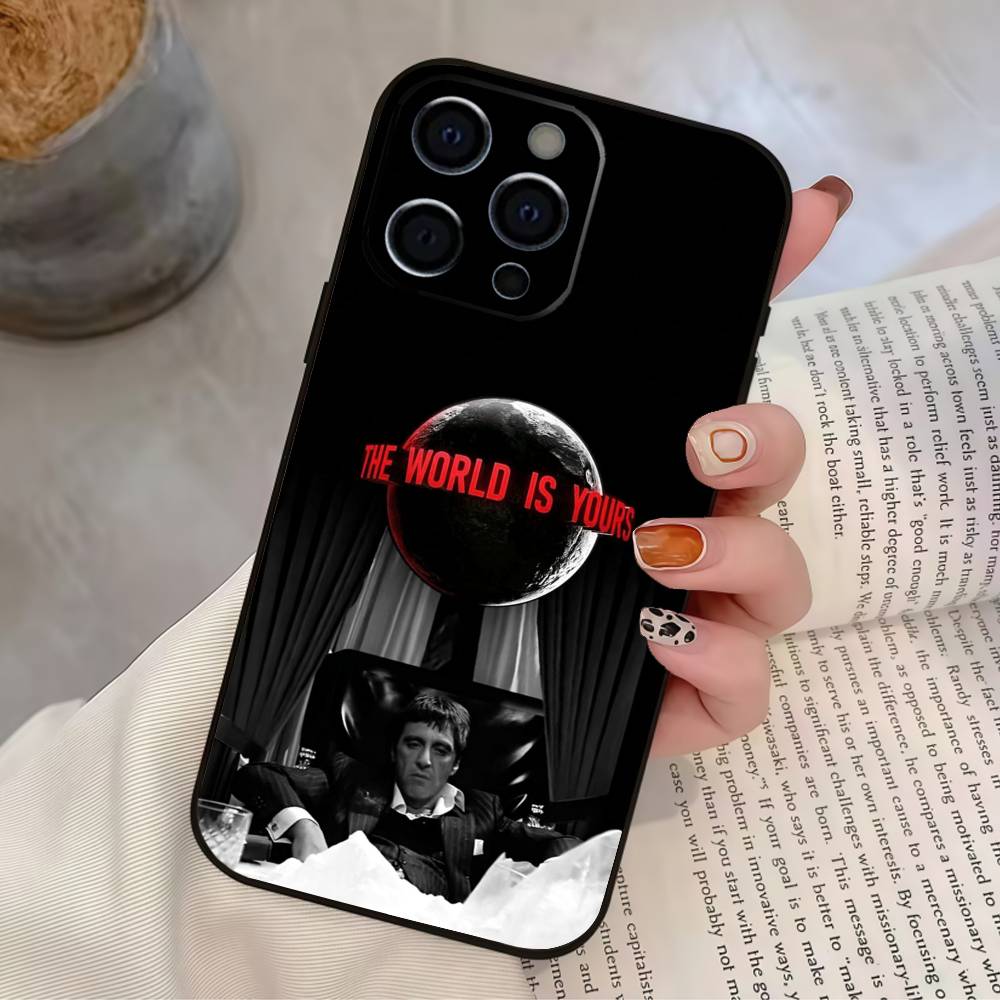 The World Is Yours S-Scarfaces Phone Case For IPhone 17,16,15,14,13,12,11,Plus,Pro,Max,Plus,XS,soft Case Black Silicone
