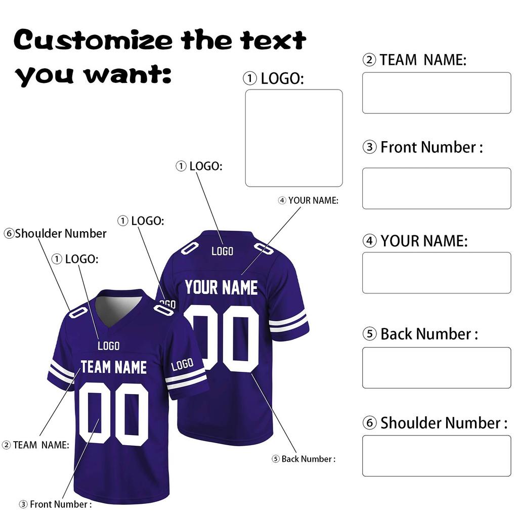 Maillots de football personnalisés Nom et numéro d'équipe imprimés personnalisés Uniforme de sport pour hommes, femmes et jeunes