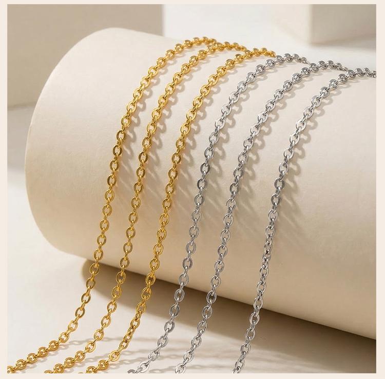 Wholesale 10pcs Stainless Steel Chain O-link Cross Cable Necklaces for DIY Jewelry Making Supplies