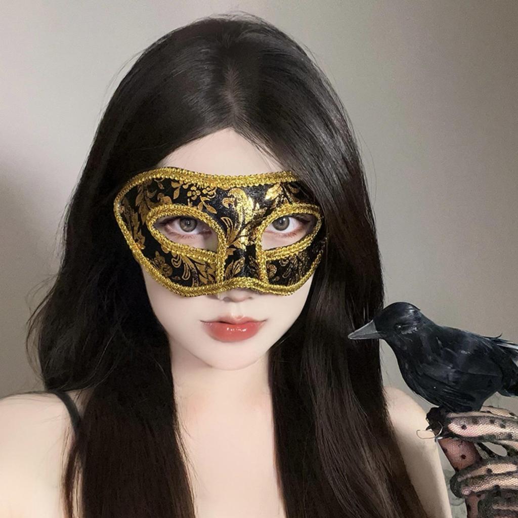 Mască de față sexy din dantelă cu pene - Accesoriu de petrecere mascat pentru Halloween