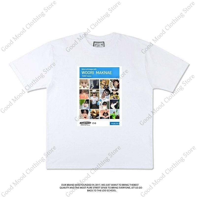 ZEROBASEONE T Shirt ZB1 HAN YU JIN Same Print Tshirt Unisex Women High Quality Cotton Short Sleeve Tshirt Kpop Fashion Loose Tops S