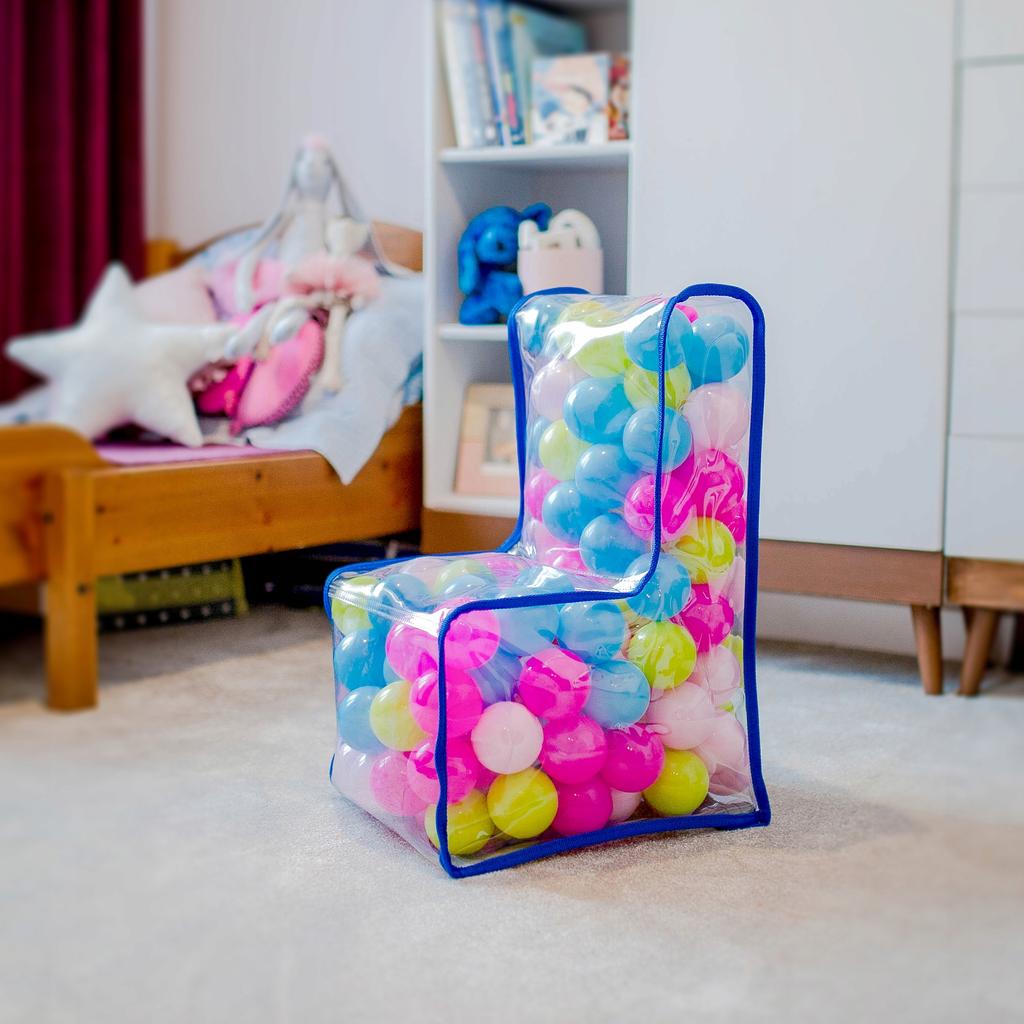 KADAX Krzesełko Fotelik Dla Dzieci Piłki Pastelowe 56cm