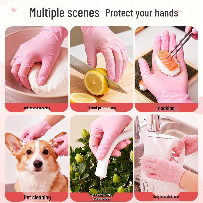 IncoCare Chibi Maruko-chan Pink Nitrile Disposable Gloves