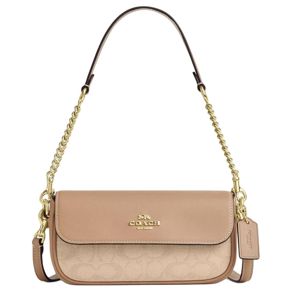 Coach Hailey 20 Signature Print Coated Canvas And Leather Shoulder Bag Women Shoulder Bag Natural Brown CAN94-IMLG6