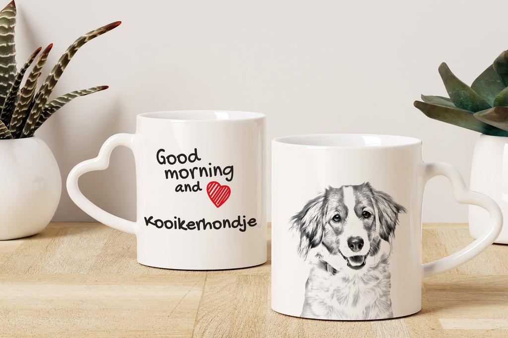 Kooikerhondje - Cup with a Dog, Adorable Cup with a Heart-shaped Handle, Universal Gift from the Art-Dog Brand