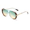 New Retro Fashion Sunglasses Leopard Print Frame Double Beam Design Women