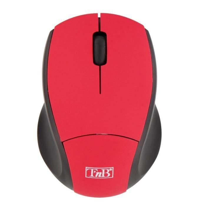 T'nB Souris Optique Sans Fil Ultra Mini Récepteur USB 2,4 GHz -Rouge