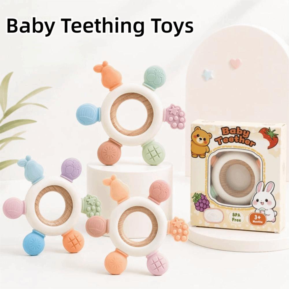 Fruits Shape Baby Teether Silicone Teething Ring New Baby Teething Toys  Newborn Accessories