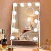 Hansong Makeup Actress Hollywood Tabletop Mirror with LED Adjustable Three Color Stepless Memory Tabletop LED White Mirror, Mirror, Mirror, Light,