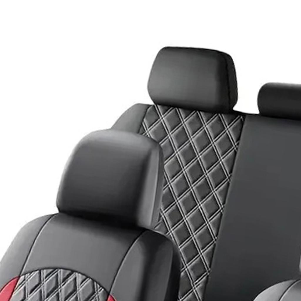 Full Set Car Seat Covers, Universal Fit PU Leather Front and Rear Seat Protectors, Airbag Compatible Automotive Seat