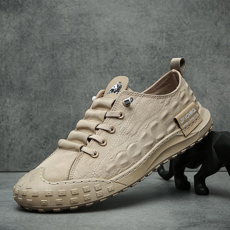 Fashion Men's Sports Casual Shoes Crocodile Pattern Breathable Walking Shoes Travel Shoes