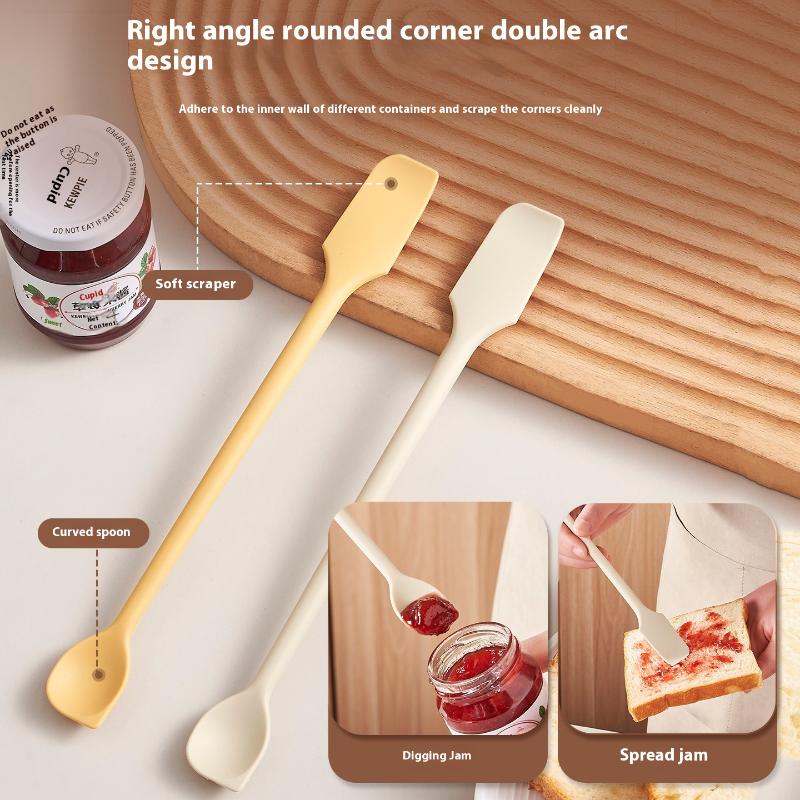 2 Stück Mini Silikon Schaber Doppelseitig Zwei in Eins Spatel Marmeladenglas Kosmetikflasche Schaber Löffel Set Für Marmelade Würze