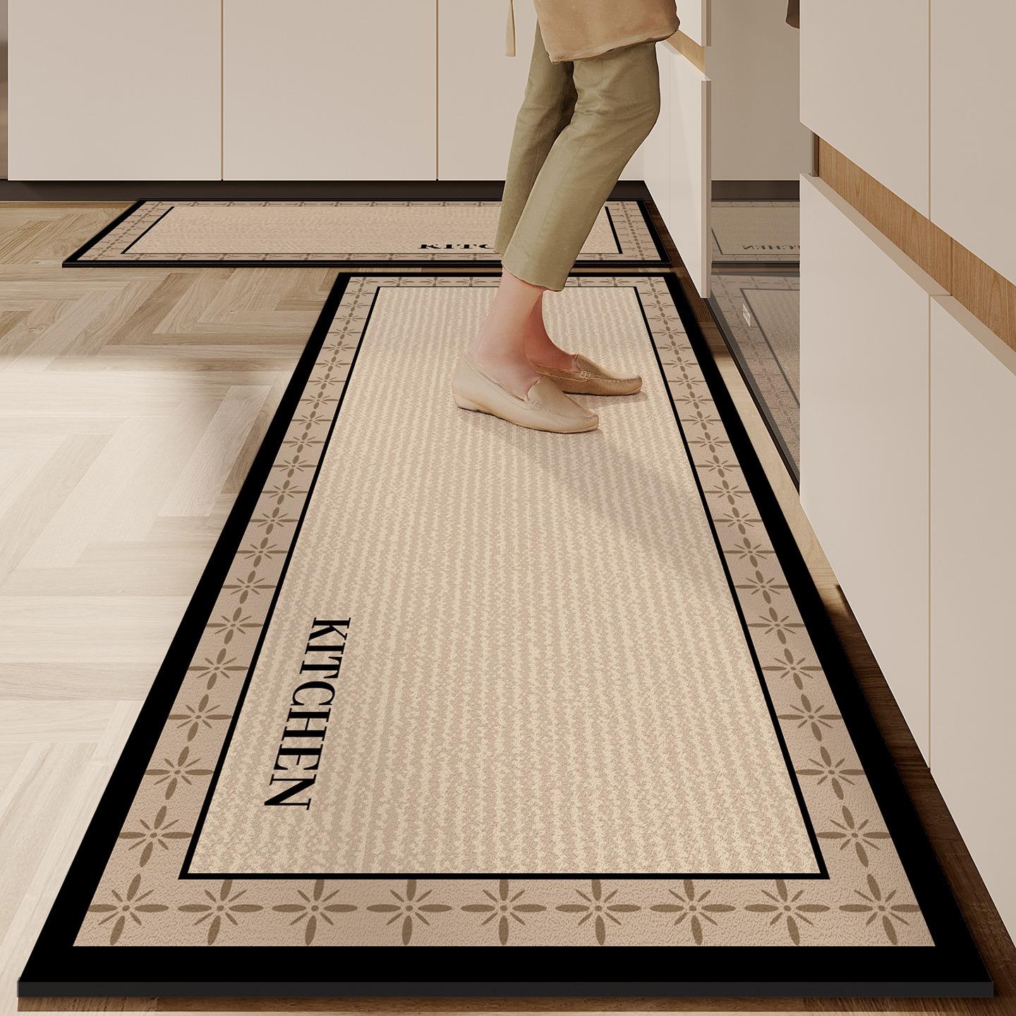 

Kitchen Floor Mat PVC Leather Waterproof Carpet Non-slip Foot Mats Long Rug Simple Style Home Decoration Rugs Alfombra 1pc 50x80cm