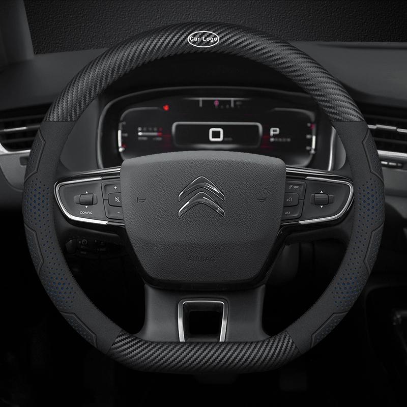 Pro Citroen C1 C2 C3 C4 C5 C6 C7 C8 VTS Auto Semiš Uhlíková Vlákna Kůže Prodyšný A Protiskluzový Potah Volantu Příslušenství