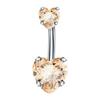 Stainless Steel Belly Button Rings Crystal Silver Body Jewelry Classic Belly Piercing  for Gift
