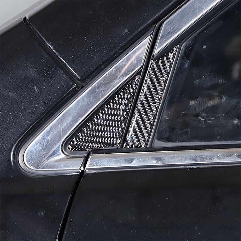 Dla Subaru Forester 2013 2014 2015 2016 2017 2018 miękkie włókno węglowe samochód słupek A trójkątna pokrywa tapicerka naklejka samochód