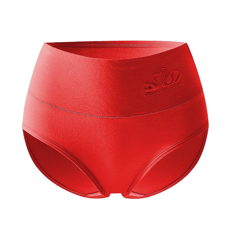 Underkläder i stor storlek för kvinnor Ren bomull Hög midja Åtsittande Triangelskurna utan sömmar Antibakteriella egenskaper Trosor