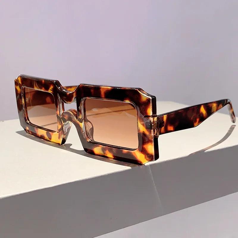 Vintage Square Sunglasses Women For Men Luxury Brand Designer Sun Glasses Trend Punk Popular Travel Big Frame Eyeglasses UV400