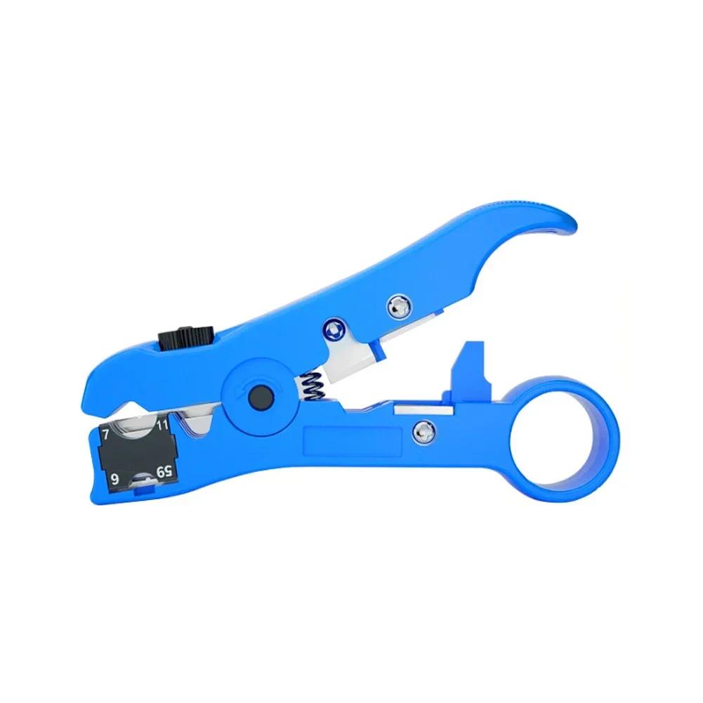 All-In-One Stripping Tool Wire Stripper RG59 RG6 RG11 RG7 Coaxial Cable Stripper Cutter Pliers for Round Cable and Flat Cable