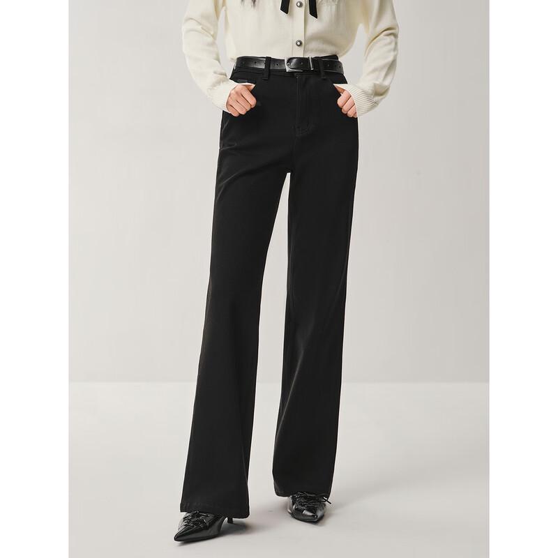 JUZI Anna-Co Women's Slim-Fit High-Waisted Flared Black Jeans