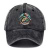 Pc Unisex Outdoor Fishing Baseball for Men  Women  Adjustable Hook  Loop Dad Hat Breathable Washed Suitable for Beach Fish
