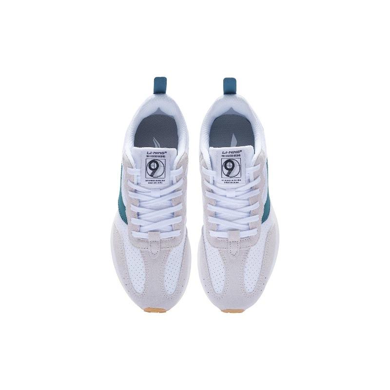 Li-Ning Fangyuan Classic Women's Low-Top Casual Shoes White Gray Green AGCT048-1