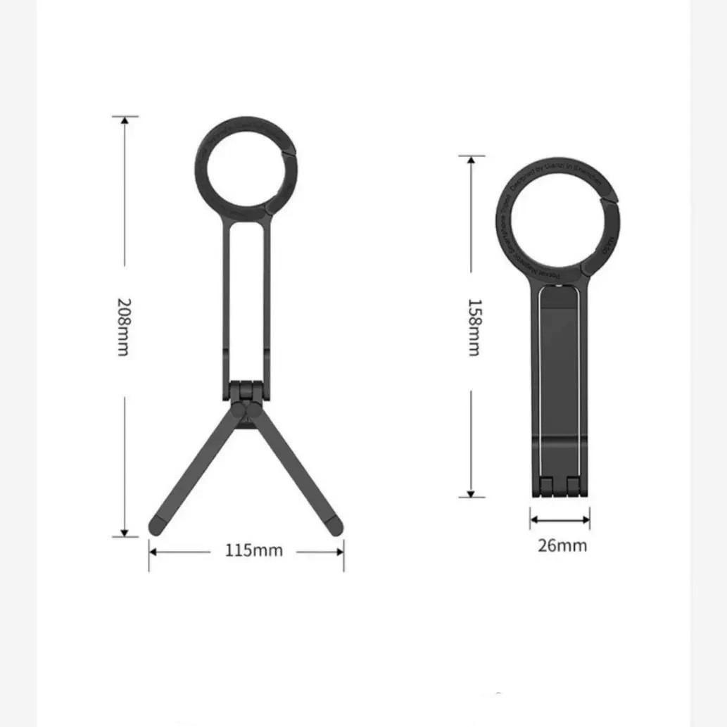 2025 Aluminum Alloy Magnetic Phone Holder & Rotatable Carabiner for Multi-functional Shooting and Portable Live Streaming Tripod