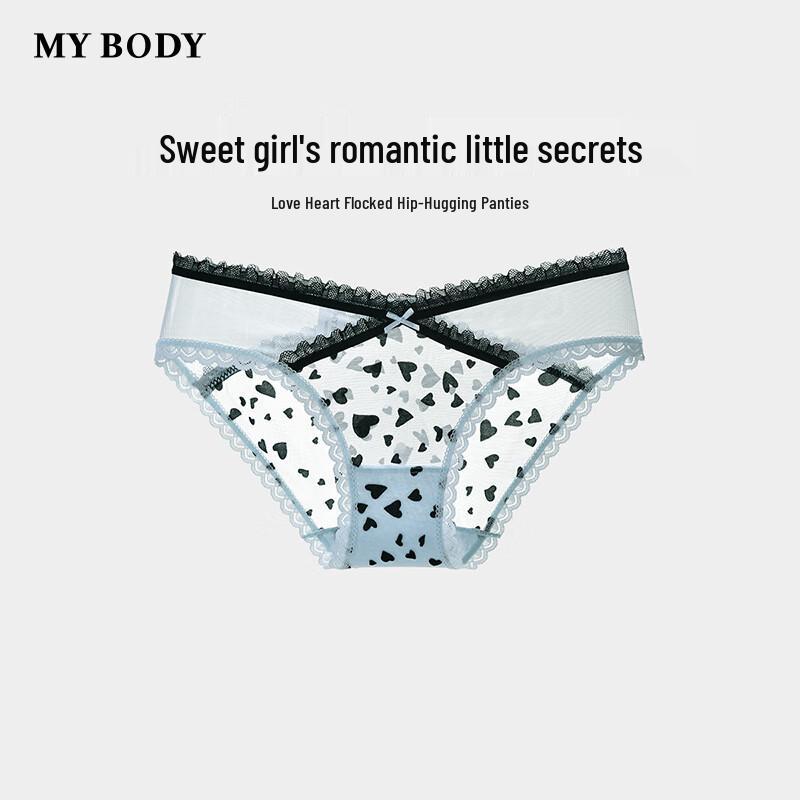 

mybody Women s Sexy Lace Heart Low-Waist Briefs L