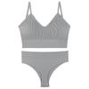 Women's French Wirefree Push-Up Bra Set - Thin, Sexy Triangle Cup Sports Underwear with Beautiful Back Design, Two-Piece.