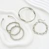 IF ME 5pcs Fashion Simple Bracelet Set for Women Boho Exaggerated Stackable Design CCB Bangles Dating Vacation Daily Wear Jewelry Gift