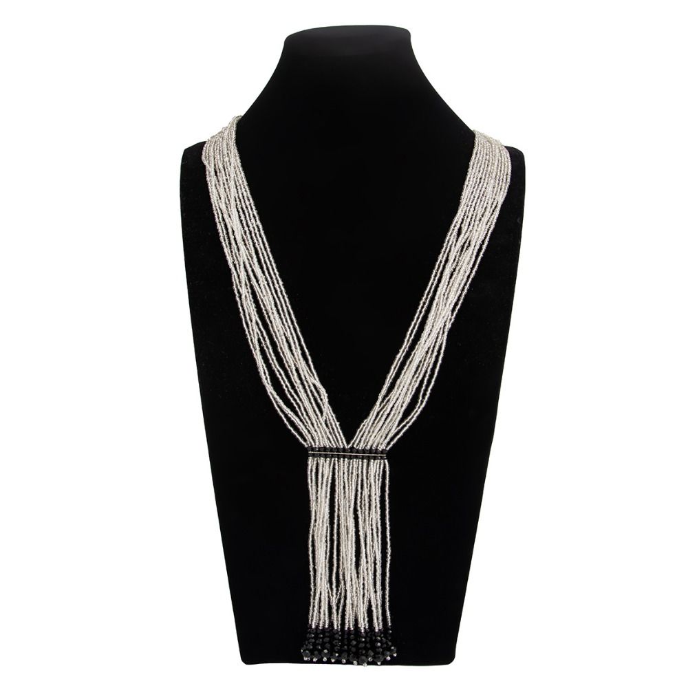 Metal Chain Bohemian Necklace Floral Multi Layer Choker Fashion Multi-Layer Beads Necklace  Girls
