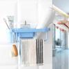 Multi-functional Hair Dryer Storage Rack Plastic Bathroom Wall-mounted Sucker Hair Dryer Storage Holder Organizer Shelf