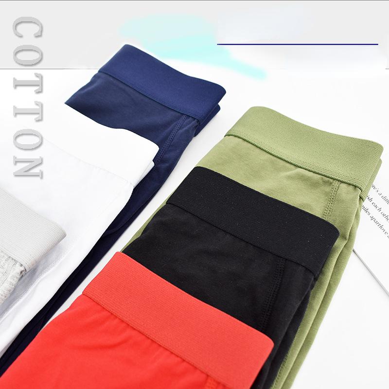 Long Men's Underwear Mid Waist Anti Wear Leg Elastic Cotton Sports Flat Corner Panties Men Underpants