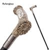 Silver Resin Wolf Tree Root Head Walking Cane Fashion Decorative Steel Stick Gentleman Elegant Cosplay Cane Knob Crosier 94cm