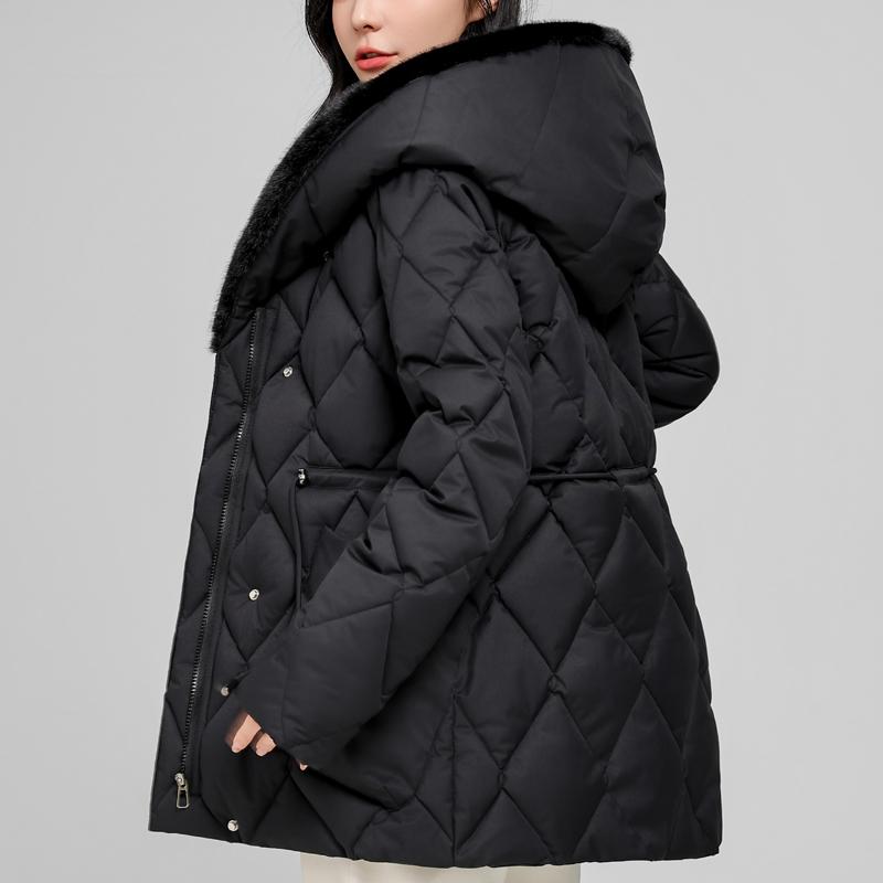 Mode Damen Wintermäntel Kapuzen Elegant Dick Warm Winterparkas Damenjacke