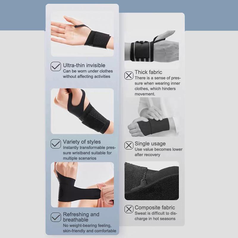 1/2Pcs Sports Compression Wrist Support Adjustable Wrap Perfect For Badminton Tennis Basketball Table Tennis Injury Recovery