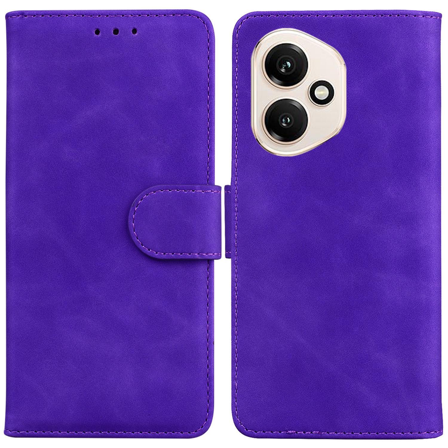 

Для Honor 400 5G (Глобальний) Чохол Однотонний Шкіряний Гаманець Чохол для Телефону Purple