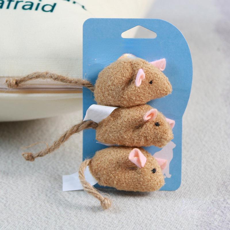 3Pcs New Plush Simulation Mouse Cat Toy Plush Mouse Cat Scratch Bite Resistance Interactive Mouse Toy Palying Toy for Cat Kitten